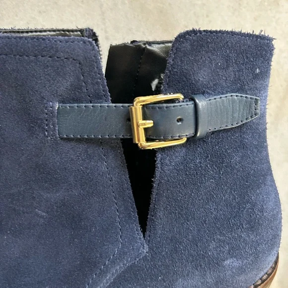 Navy Cole Haan Suede Booties - Picture 2 of 6